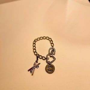 JUICY COUTURE * RHINESTONE & ENAMEL CHARM BRACELET w/Rare 2005 SKI Charm